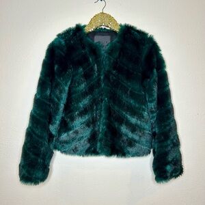 Belle Vere Emerald Green Faux Fur Jacket XS